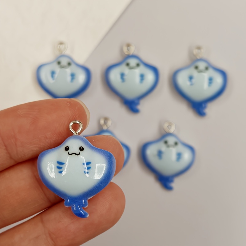 6 stuks schattige blauwe resin - Resin Crafts Diy recensie en prijs