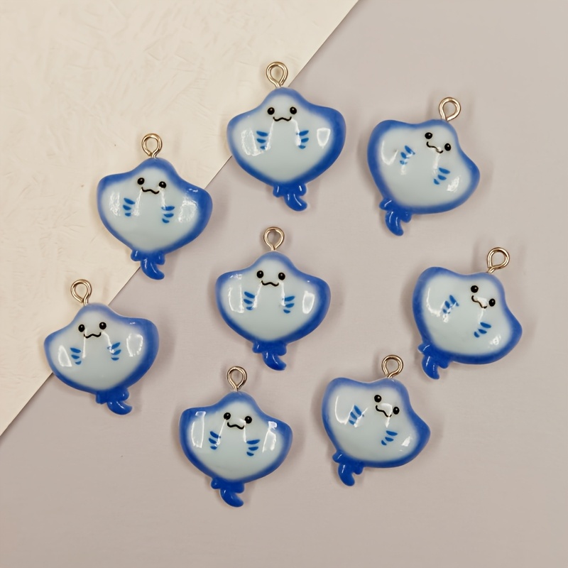 6 stuks schattige blauwe resin - Resin Crafts Diy recensie en prijs