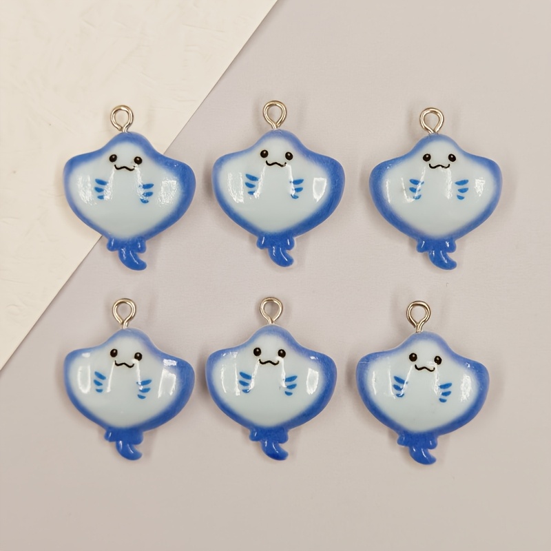 6 stuks schattige blauwe resin - Resin Crafts Diy recensie en prijs