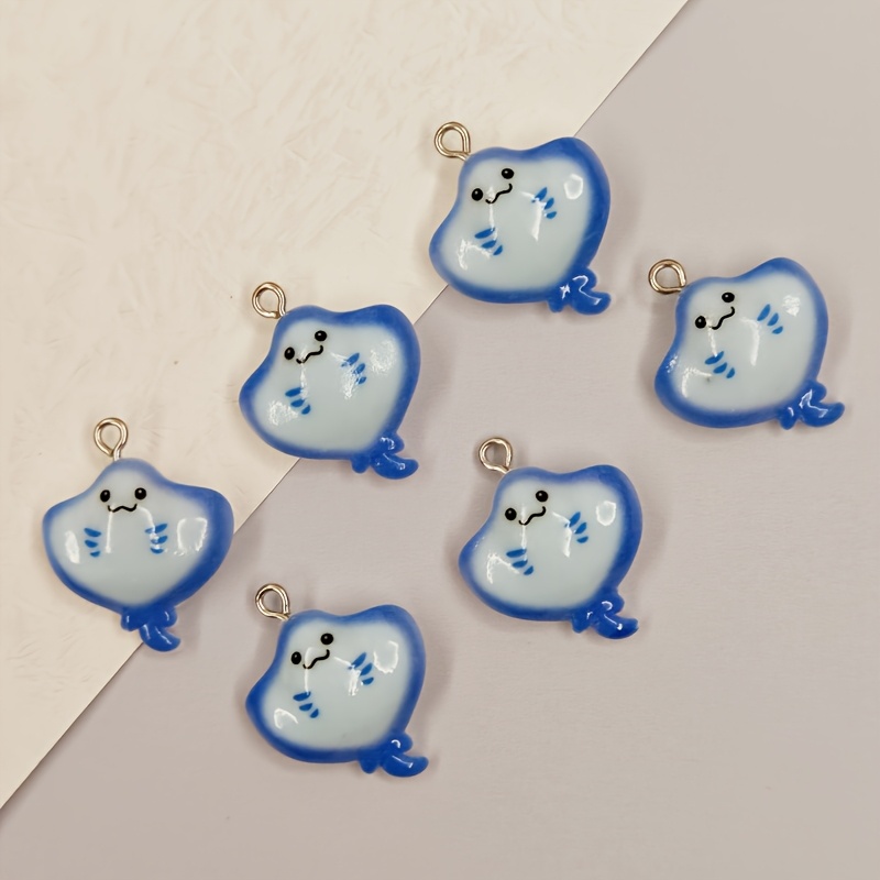 6 stuks schattige blauwe resin - Resin Crafts Diy recensie en prijs